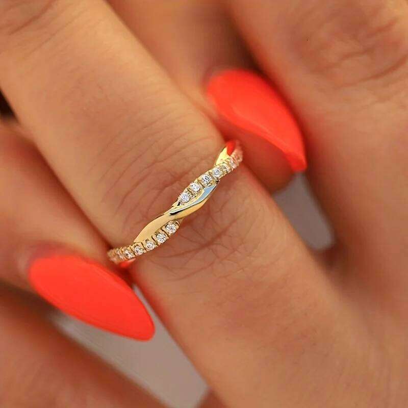 Cubic Zirconia Twist Ring Finger Jewelry Accessories H260312
