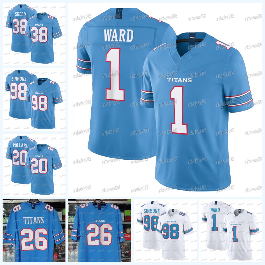 1 Cam Ward Jeffery Simmons Calvin Ridley 2026 Titanss Jerseys Steve McNair Treylon Burks Tyjae Spears Ryan Tannehill T'Vondre Sweat L'Jariu