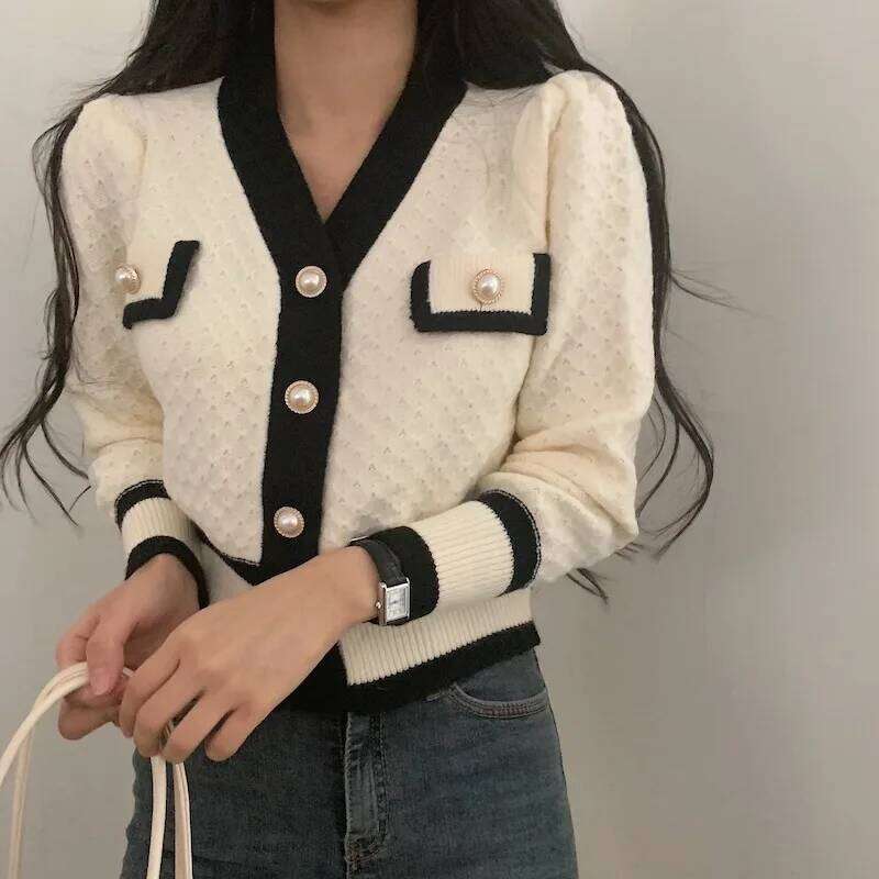 Retro Women Cardigan Jacket Autumn Winter Women's Knitted Sweater Single-breasted Long Sleeve Knitwear Outerwear Z260313