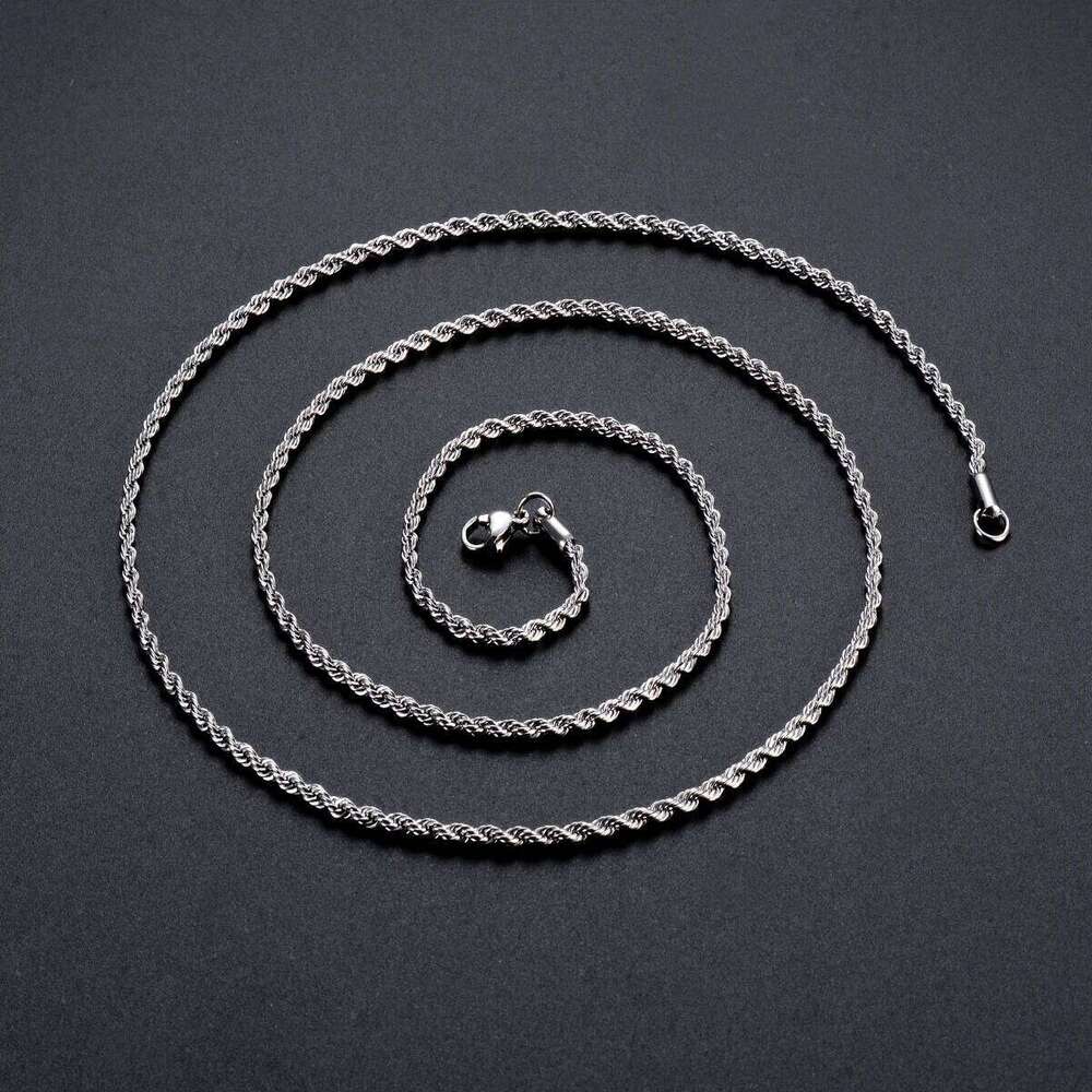 1 piece Color Width 2mm/2.5mm/3mm/4mm/5mm/6mm Rope Necklace/ For Men Women Stainless Steel Chain Necklace H260312