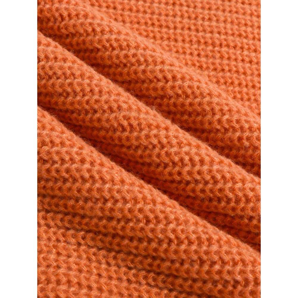 Women's Plain Tie Front Batwing Sweater Dress, Elegant Asymmetrical Neck Long Sleeve Knit Dress for Fall and Winter Z260313