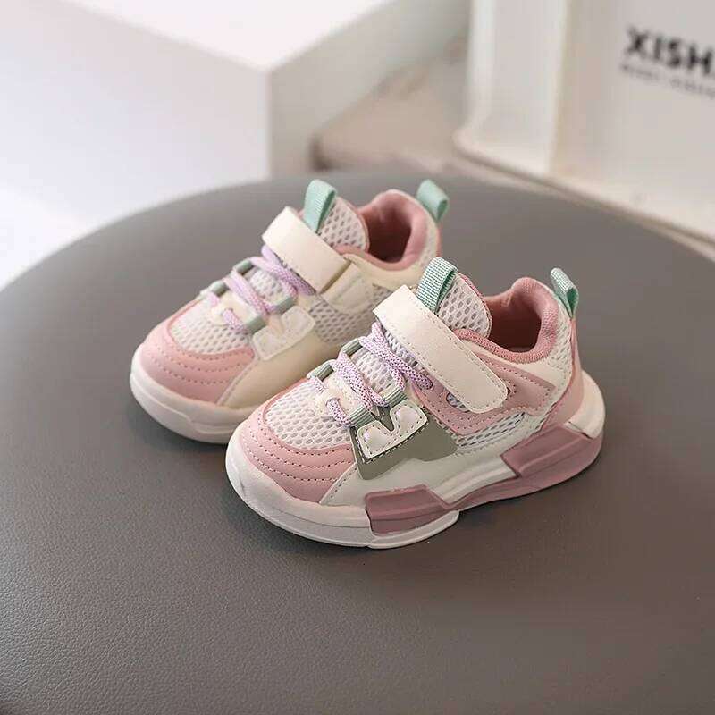 Sports Spring Flats for Boys Girls Soft Bottom Breathable Sneakers 1-6 Years Kids Outdoor Casual Shoes 26Y0313