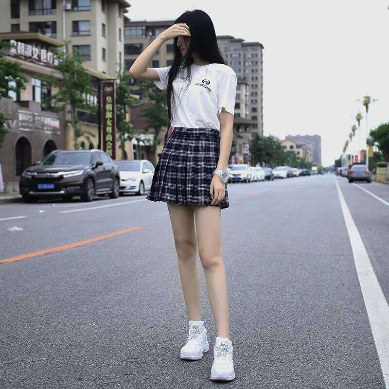 Harajuku 0Women Pleat Skirt 0Preppy Style Plaid 0Mini Cute Japanese School Uniforms Ladies Jupe Kawaii Z260314