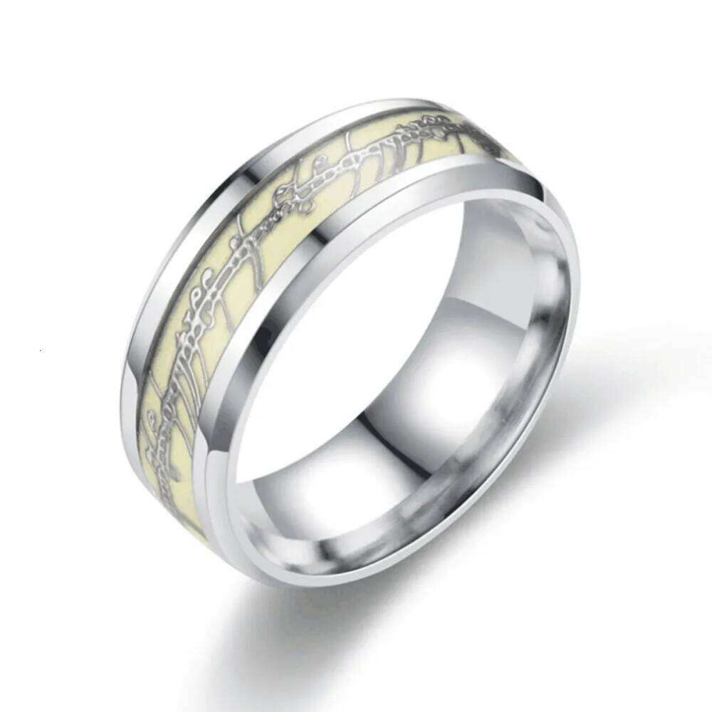 Radiant Night Glowing Ring Stainless Steel Jewelry Durable Accessories A Stylish Glow Perfect Dark Hour Gift for Him or Her H260312