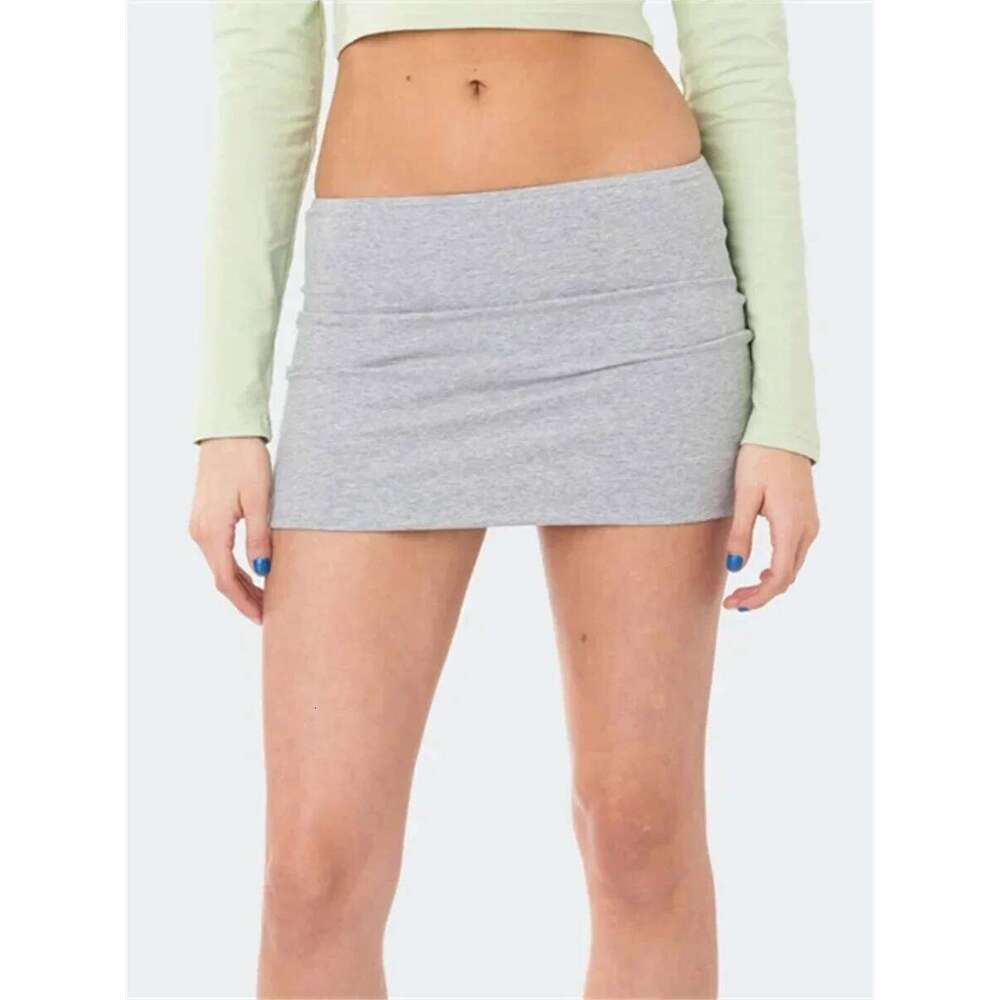 Women Y2k Low Waist Mini Slim Fit Solid Wrap Bodycon Pencil Short Skirt Summer Sexy Club Sporty Streetwear Z260314
