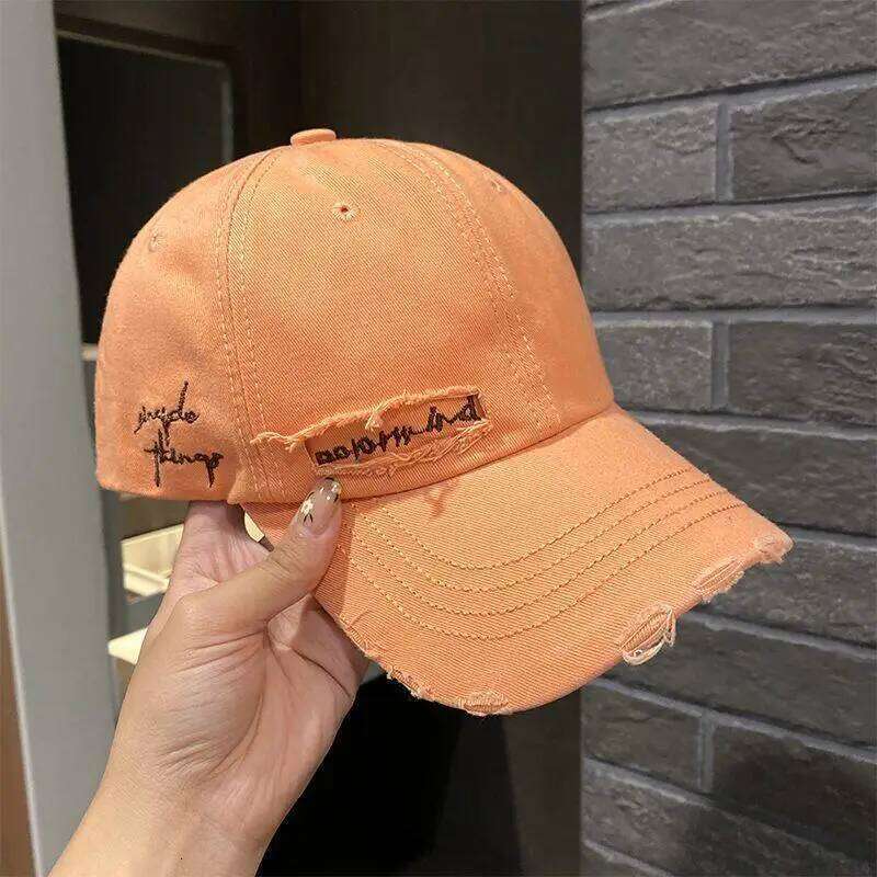 Purple Pleated New 2023 Flat Tongue Hat Small Face Wide brim Versatile Sunscreen Baseball cap for Men and Women Z260314