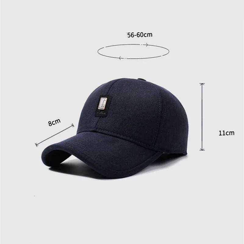 Men Autumn Winter Hat Outdoor Thick Warm Adjustable Earmuffs Baseball Cap High Quality Fashion Casual Hats Z260313