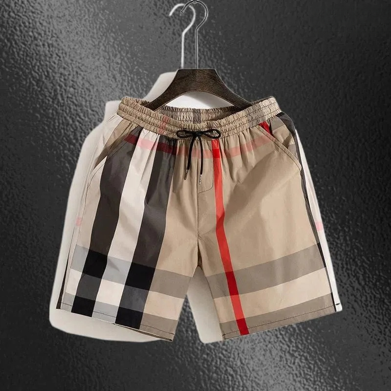 Men's Shorts 2026 New Model Quick Dry Plaid Sporty Beach Straight Leg Five-Quarter Pants Breathable Lightweight Free shipping Men's Clothing