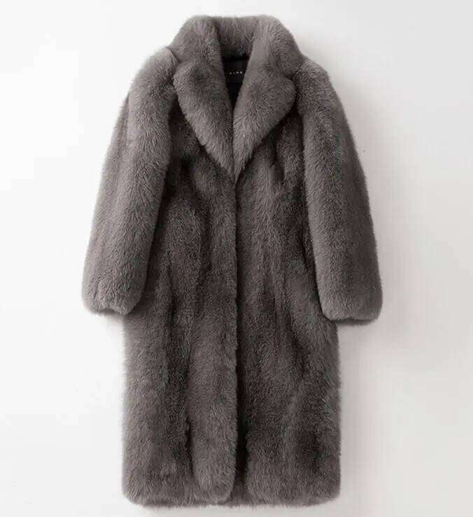 Men Faux Winter Thicken Fluffy Sleeve Warm Outerwear Luxury Fur Jackets Long Windbreaker Coat Z260313