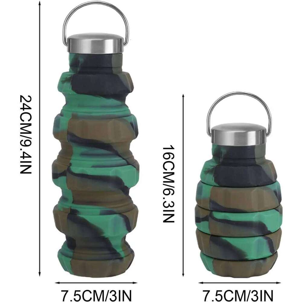 500 milliliters foldable silicone-powered water bottle Z260313
