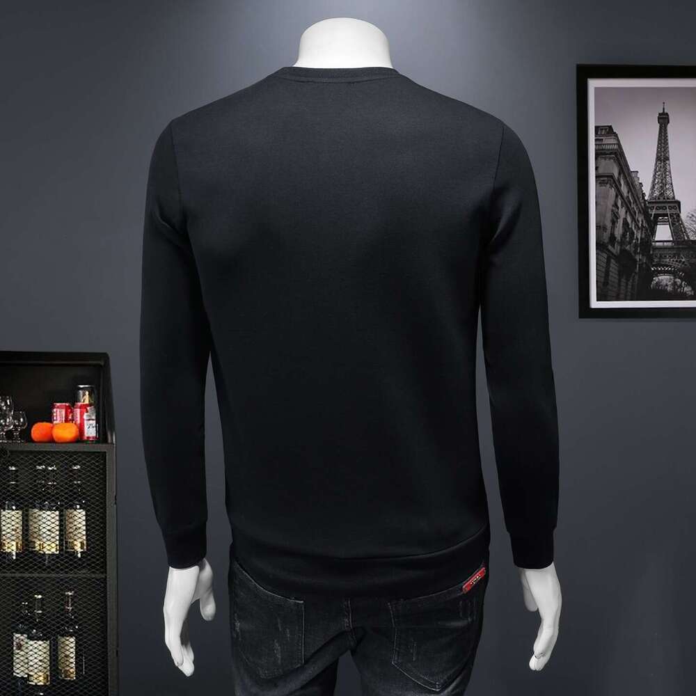 European Station Autumn New Sweatshirt Casual Round Neck Long Sleeve Embroidered T-Shirt Base Shirt Export Men's