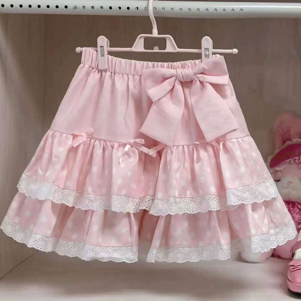 Y2k Aesthetic Women Harajuku Lace Cake Mini Skirt Subculture High Waist Kawaii Streetwear Vintage Ruffled Layered Casual Cute Z260314