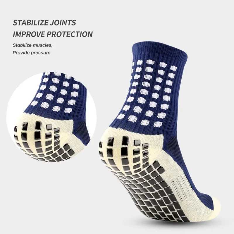 Anti-slip Football Socks Non-slip Soccer Basketball Tennis Outdoor Sport Socks Grip Cycling Riding Men Socks D260313