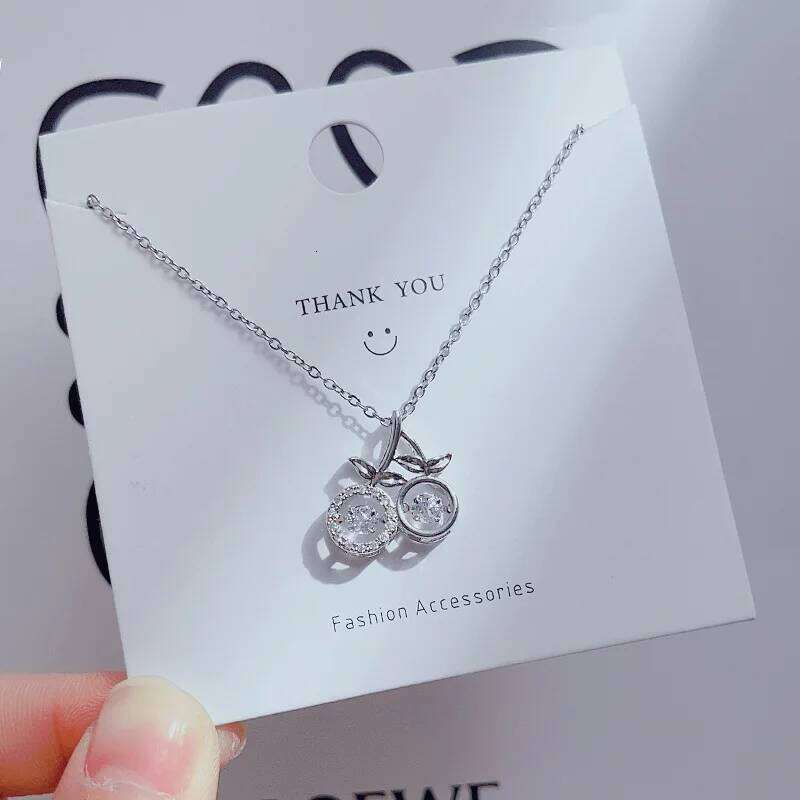 Korean Style Niche Design Dynamic Necklace for Women, Elegant and Simple Cr Pendant Collarbone Chain Geometric Neck Jewelry H260312