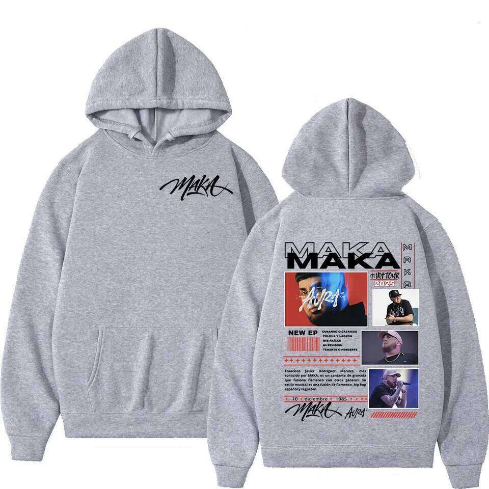 Rapper Maka Aura 2025 Tour Merch Hoodies Men's Women Fashion Hip Hop Hooded Sweatshirts Fans Gift Oversized Pullovers Streetwear Z260314