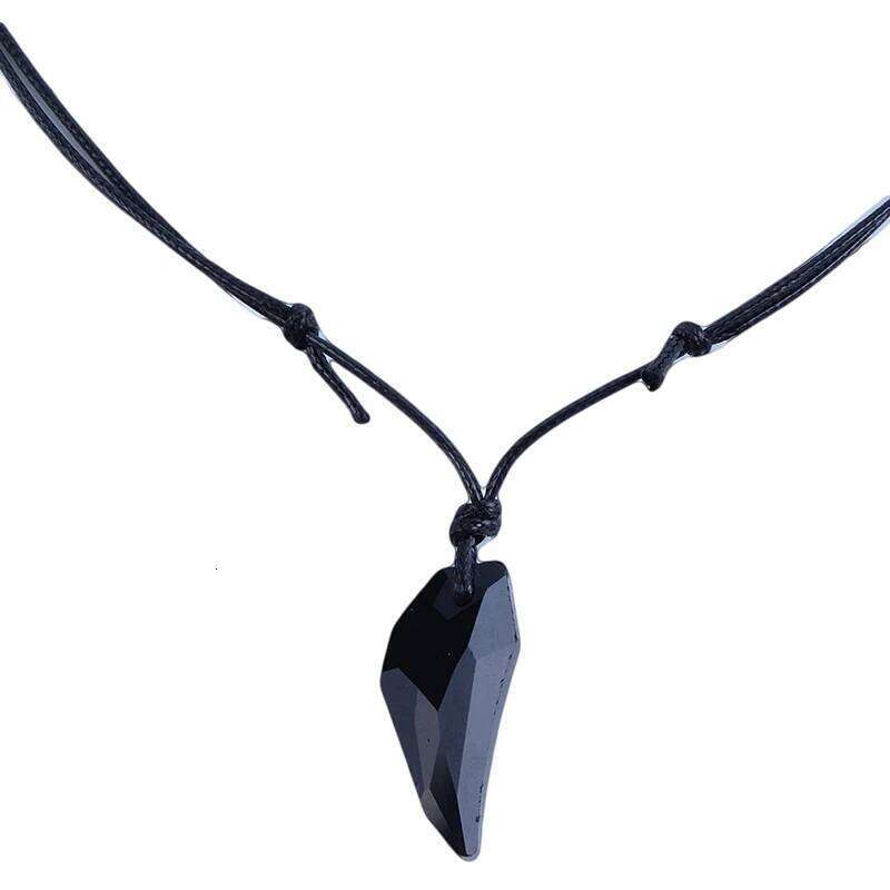 Austrian Crystal Teeth Of The Wolf Pendant Chains Long Leather Men Jewelry Couple Necklace Gift Glass 2024 H260312