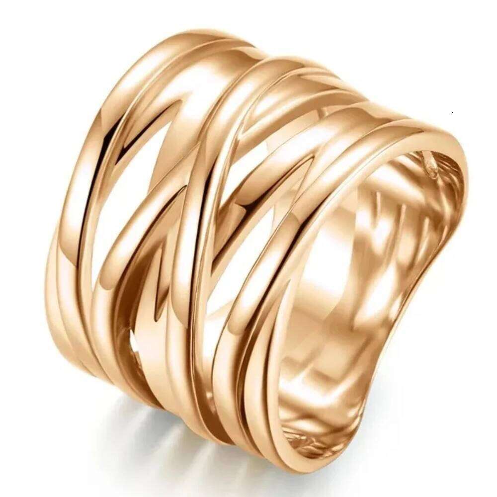 Stainless Steel Tricolor Gradient Ring Fashionable Trendy Men's and Women's Rings Accessories Party Jewelry H260312