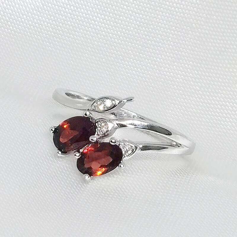 MeiBaPJ Quality Natural Red Garnet Gemstone Trendy Ring for Women Real 925 Sterling Silver Charm Fine Jewelry H260312