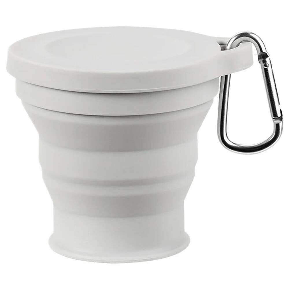 180ml Telescopic Drinking Mug with Lid Silicone Foldable Camping Cup Reusable Expandable Drinkware for Outdoor Travel Z260314