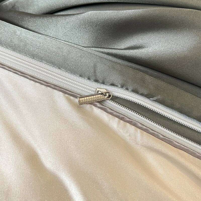 WOSTAR satin rayon bedding four-piece set summer solid duvet cover bed sheet and pillowcase twin full queen king size H260312 - view 5