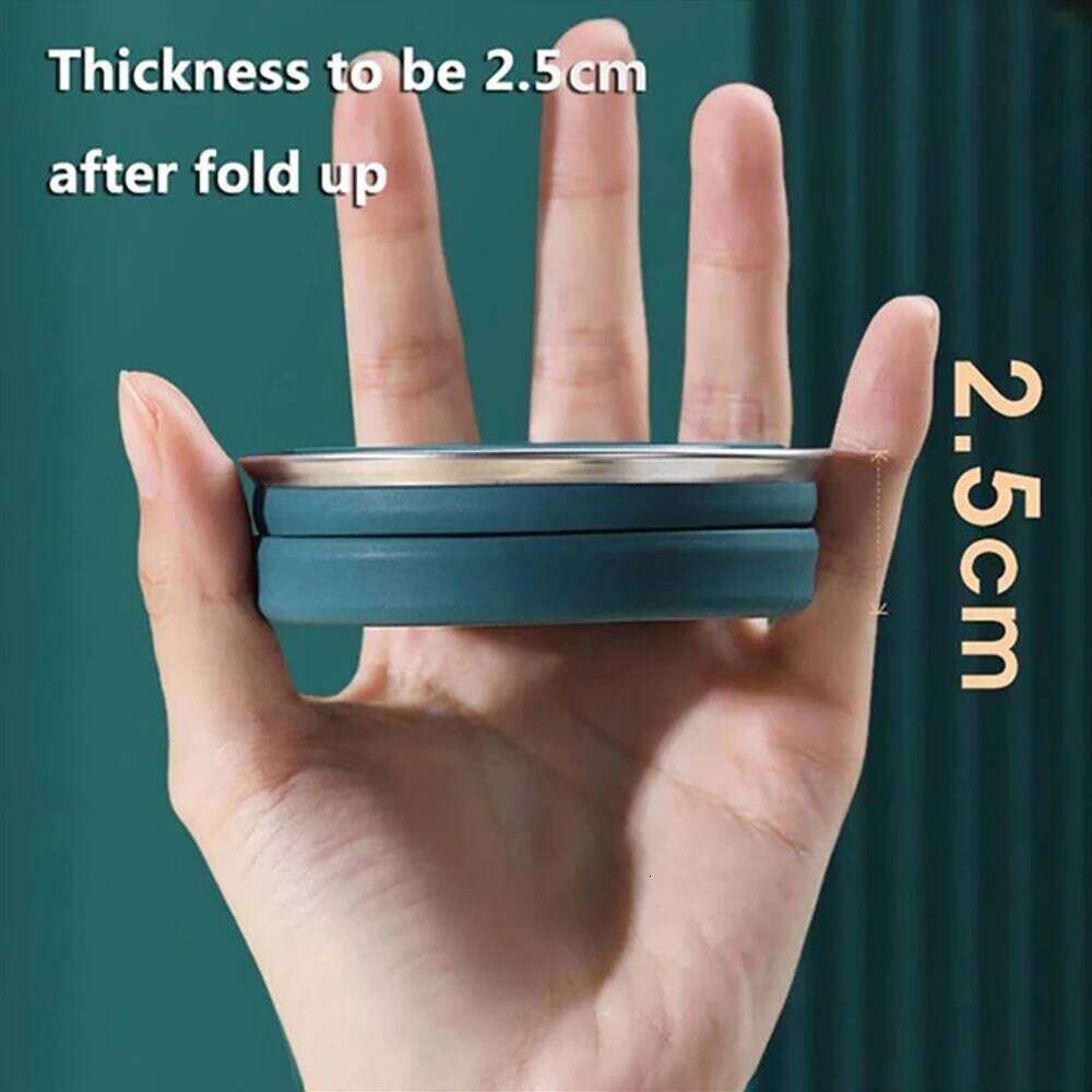 1PC Portable Silicone Cup Foldable Camping Hiking Folding Travel Mug Heat Resistant Collapsible Water Cups with Lid Lanyard Z260313