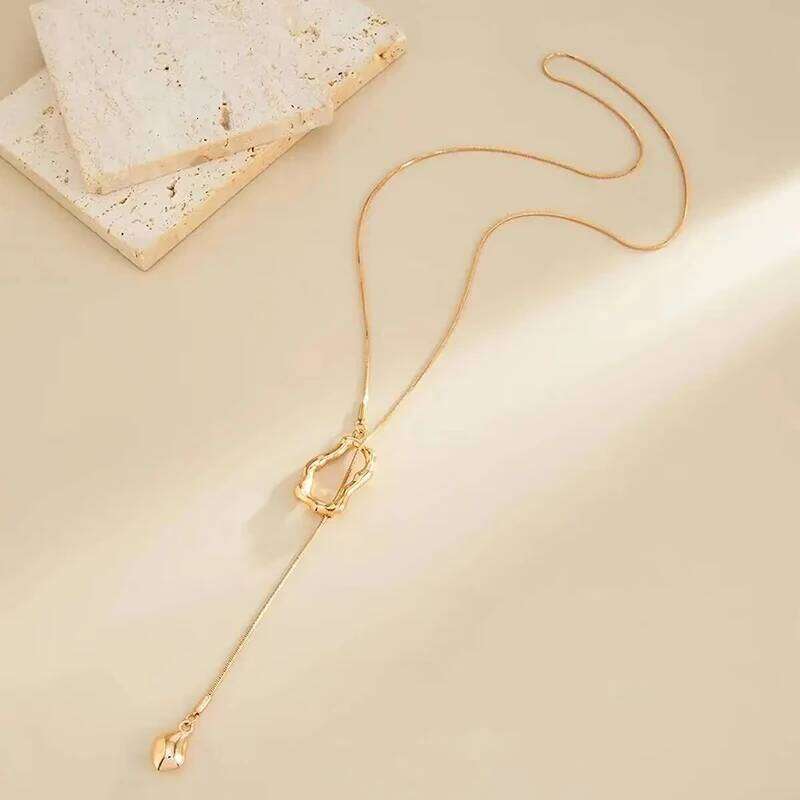 FTCY Fashion Irregular Geometry Long Pendants Necklaces For Women Vintage Adjustable Sweater Chain Party Charm Jewelry H260312