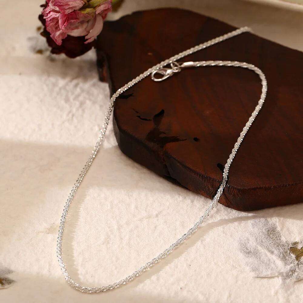 Fashion Minimalist Sparkling Necklace for Women Trendy Silver Color Clavicle Chain Choker Girl Korean Wedding Party Jewelry Gift H260312