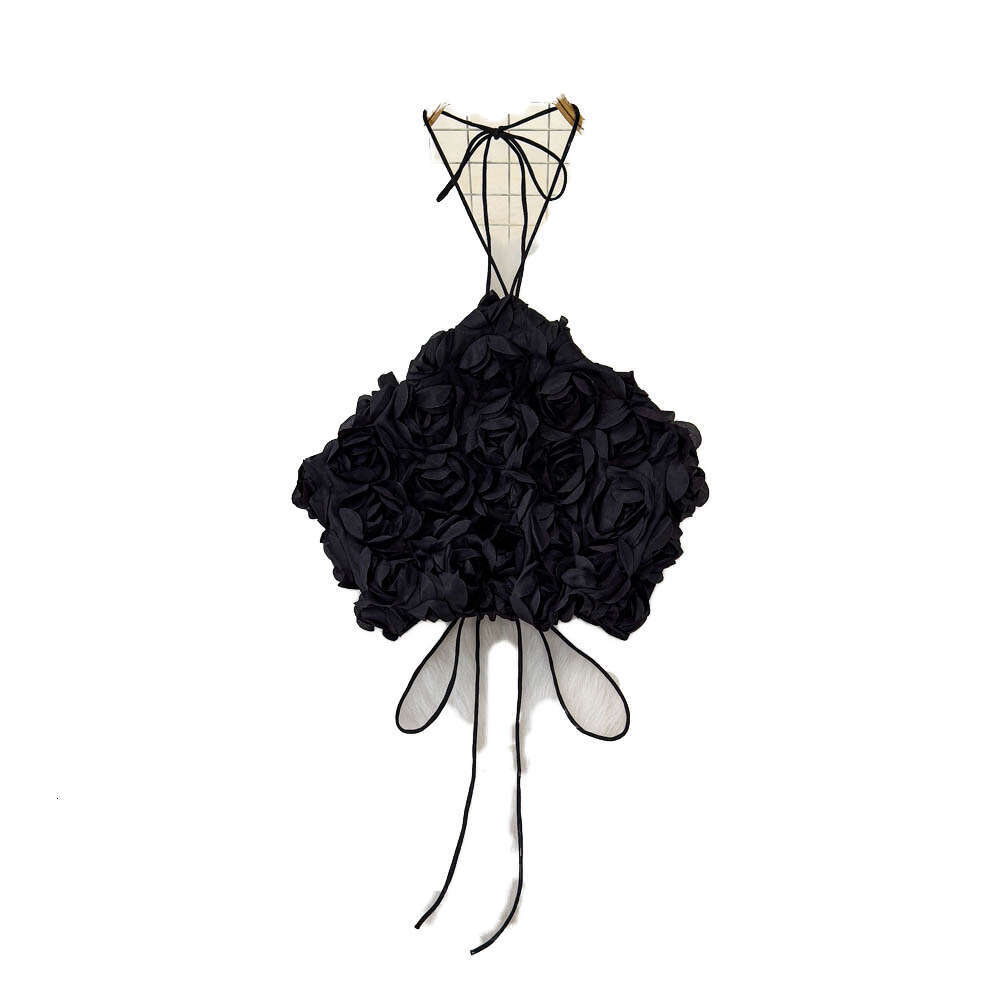 2026 Spring and Summer New European and American Style French Fashion Design 3D Flower Slimming Strapless Off Shoulder Dress