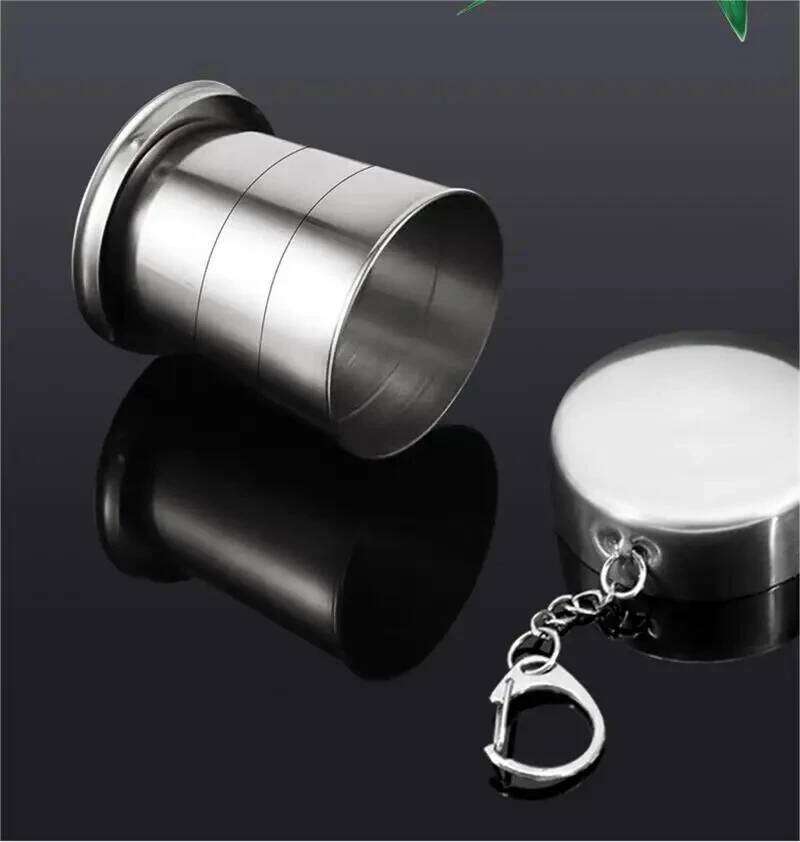 75/150/250ML Stainless Steel Folding Camping Cookware Retractable Teacups Teaware Camp Utensils Tableware Folded Z260313