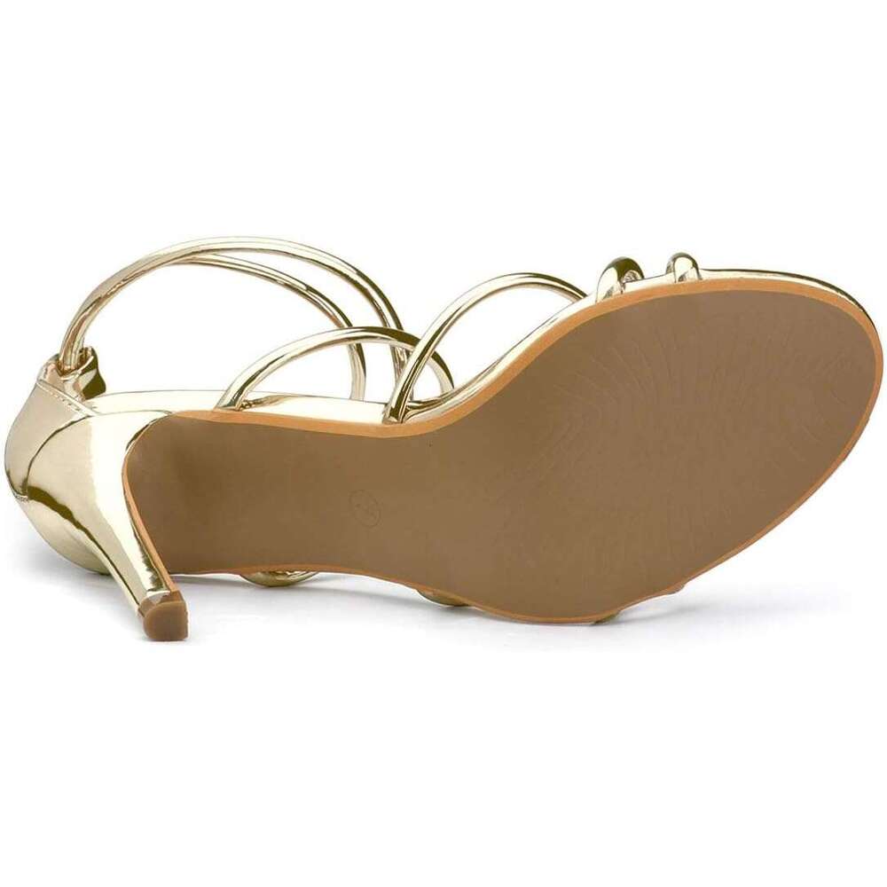 Ladies Open Toe Strappy Stiletto Heel Sandals MOJIDASHU