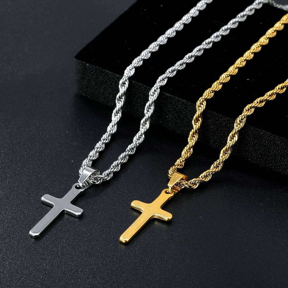 ASONSTEEL Stainless Steel Cross Pendant Necklace For Women Men Charm Minimalist Jewelry Male Necklaces Chokers Gifts Waterproof H260312