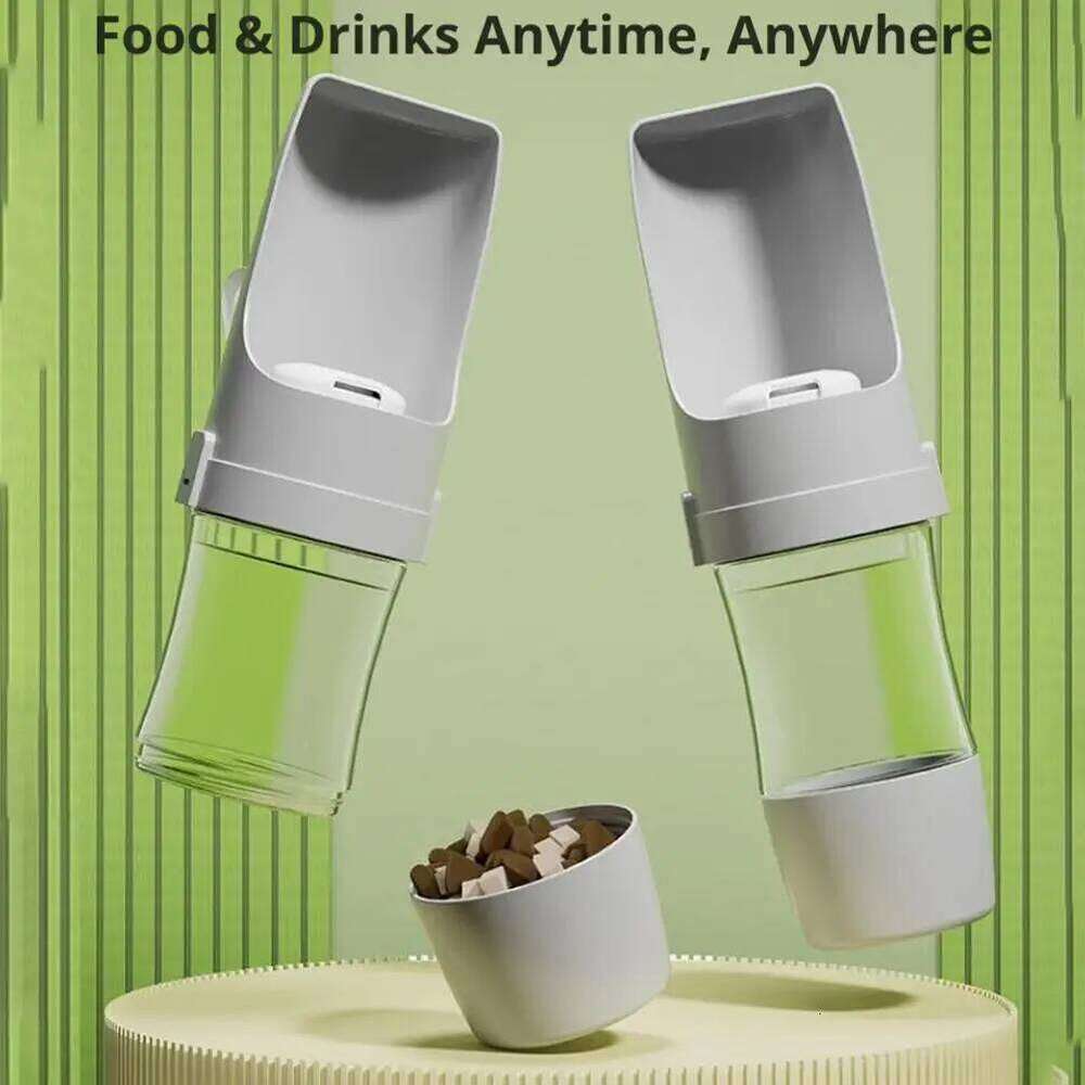 2-in-1 Pet Travel Bottle - Portable Dog Cup with Food Container, No Wet Mouth, Outdoor Water Dispenser for Pets 26W0313
