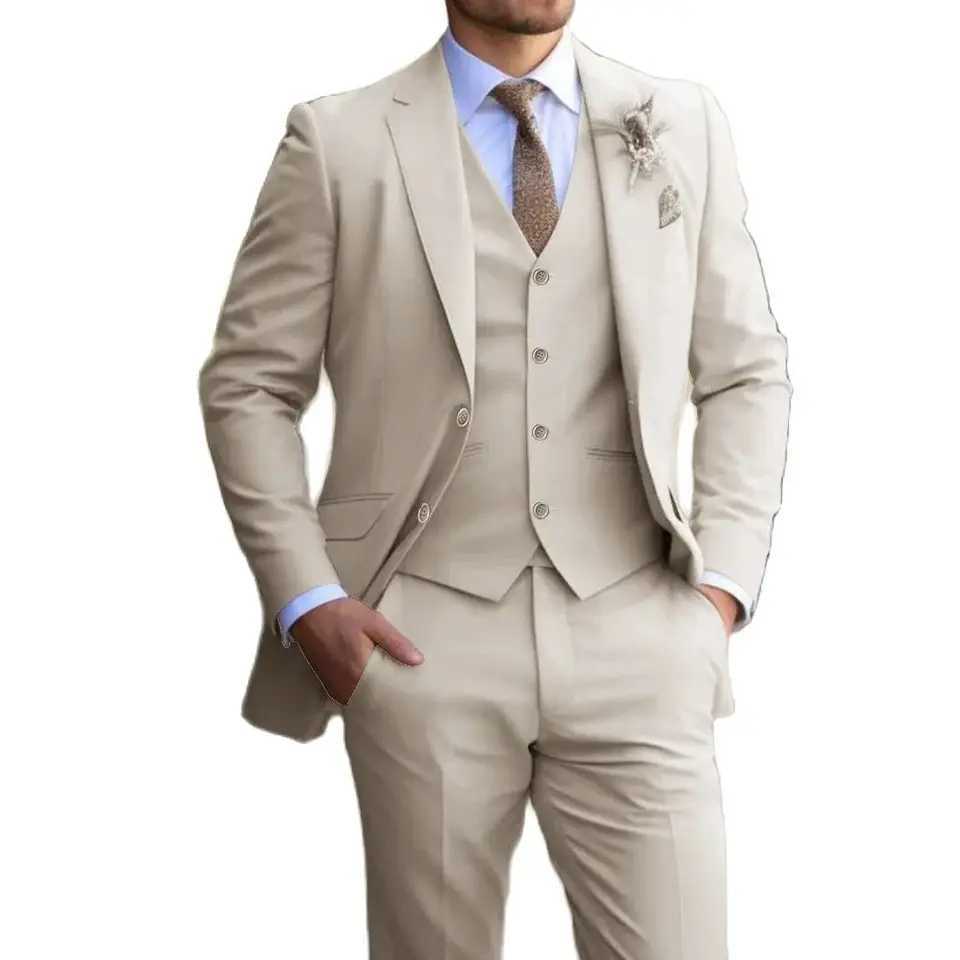 Suit 3-piece Classic mens fashion slim-fit suit Vest Pants suit Mens dress Casual Dress Formal Business wedding M260313