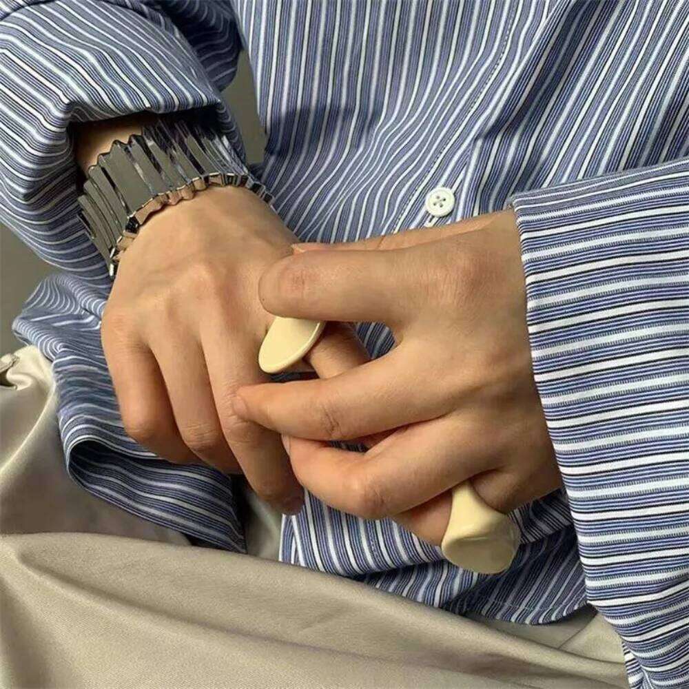 Personality Fashion Geometrically Irregular Oval Resin Fold Wear Wide-faced Ring for Women Retro Finger Jewelry Accessories Gift H260312