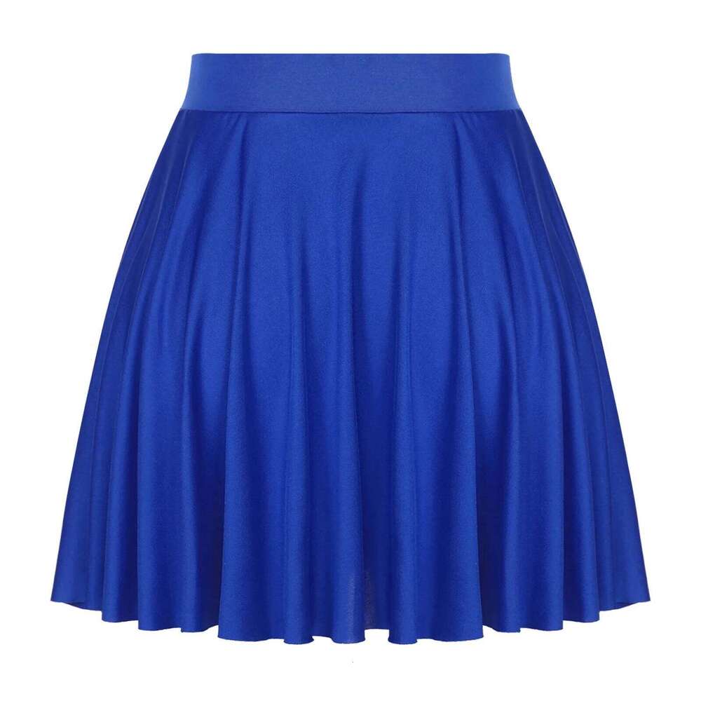 Womens Solid Color Ruffle Skirt Casual Elastic Waistband Breathable Flared Skirts Loungewear Homewear Dance Performance Costumes Z260314