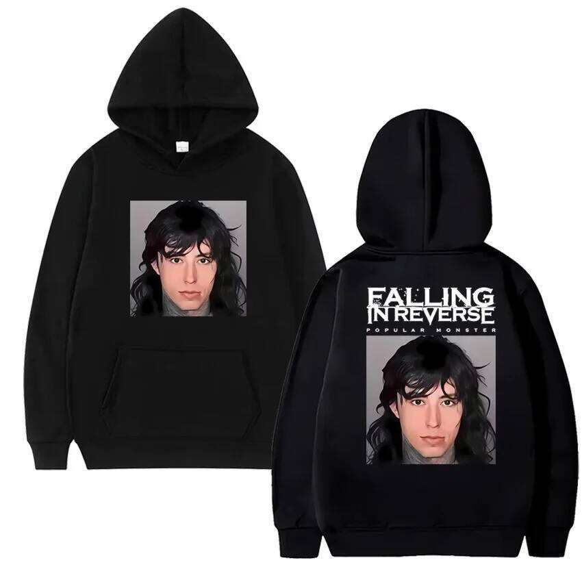 Rock Band Falling in Reverse Ronnie Radke Double Sided Print Hoodie Unisex Vintage Fleece Streetwear Men Women Casual Sweatshirt Z260315