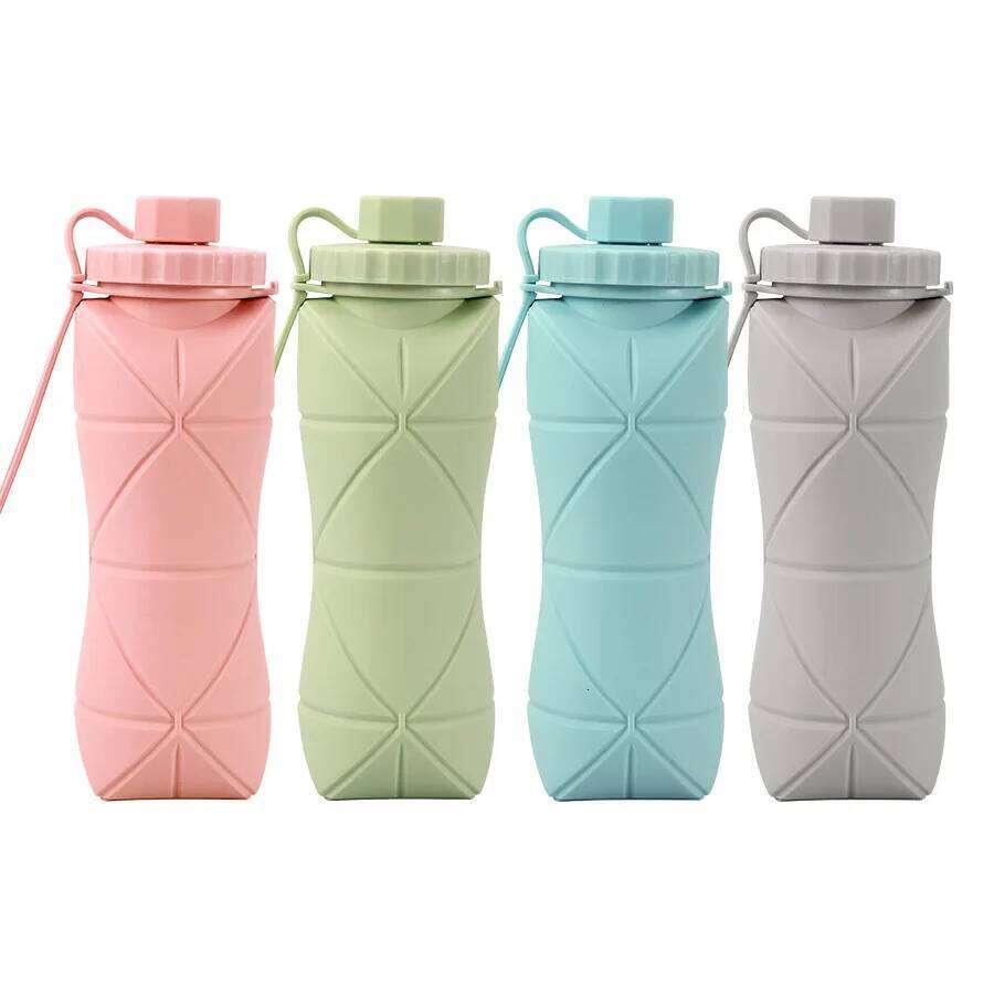 600ml 620ml Silicone Outdoor Travel Cycle Portable Expandable Large Capacity Fold Water Bottles 1s004 Z260314
