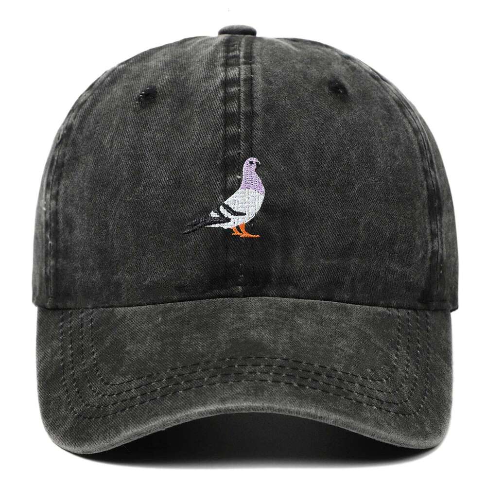 1pc Embroidered Pigeon Embroidered, Washed, Sunscreen Men's and Women's Outdoor Sports Hats, Fishing, Casual Wear Z260313