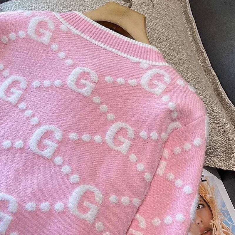 O-neck Sweater Femme Fashion Letter Patchwork Knitting Cardigan Fashionable Coat Top Tee Women's Autumn Winter Sweet Buttons Z260313