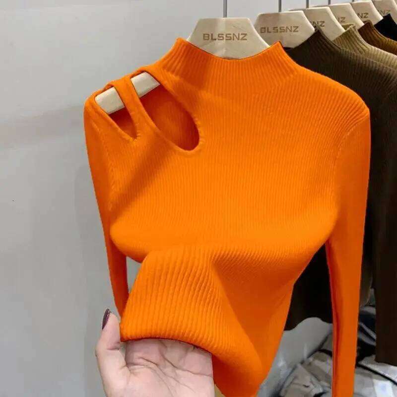 Turtleneck Knitted Sweater Ribbed Pullovers Autumn Winter Basic Women Sweaters Fit Soft Warm Tops Z260314