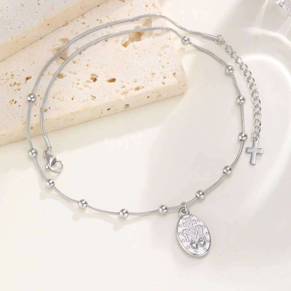 Stainless Steel Rosary Chain Virgin Mary Pendant Necklaces Faith Jewelry For Everyday Wear H260312