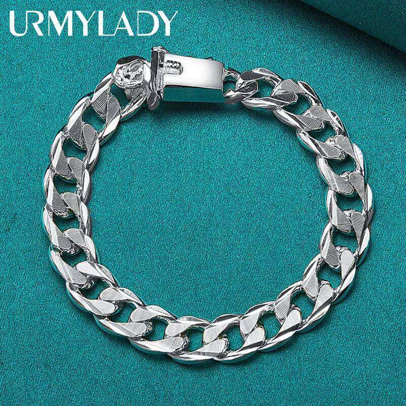 925 Sterling Silver 10mm Side Chain Bracelet Wedding Party Exquisite Charm Men Gift For Women Fashion Jewelry Z260313