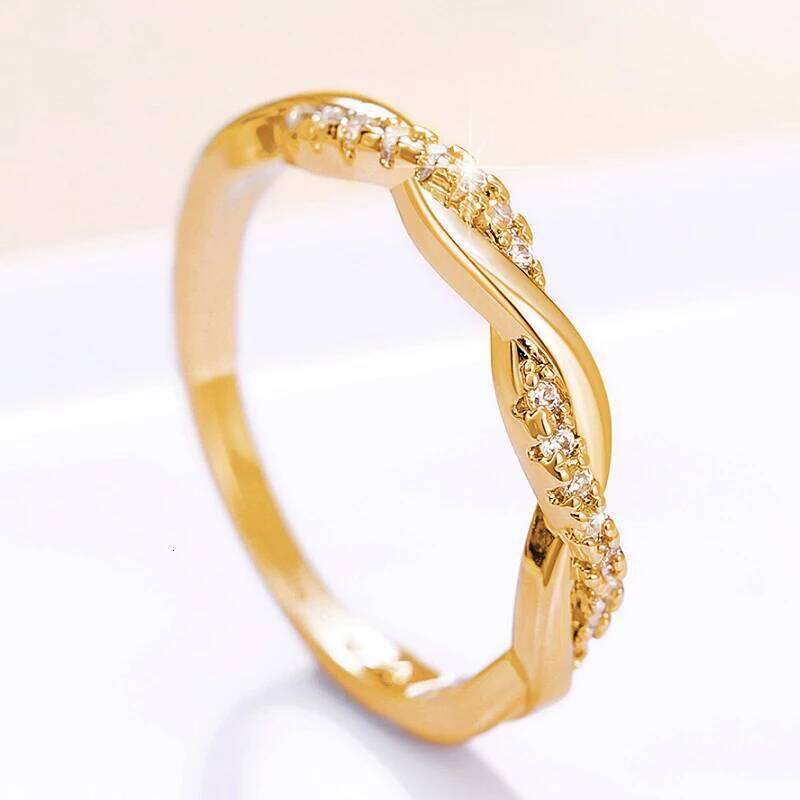 Huitan Classic and Simple Twist Rings for Women 3 Metal Colors Exquisite Female Finger Accessories Daily Wear Versatile Jewelry H260312