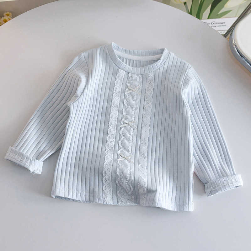 Women's Knits & Tees Girls' Cotton Base Shirt Spring and Autumn New Style Baby T-Shirt Long Sleeve Stylish Casual Fashionable Top Versatile