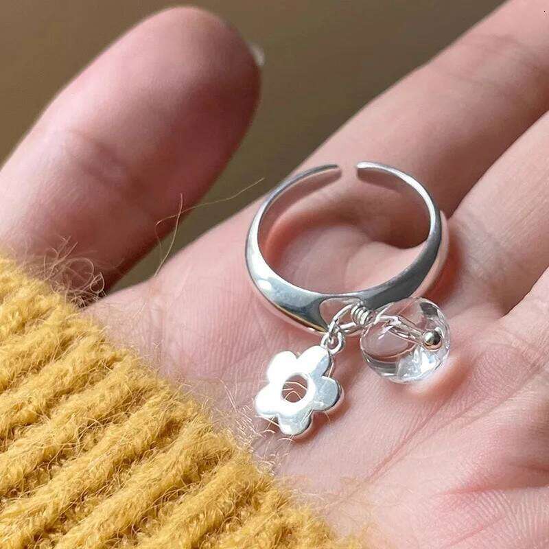 925 Sterling Silver Rings for Women Men Couple Minimalist Handmade Simple Flower Smooth Ring Party Jewelry Gift Prevent Allergy H260312