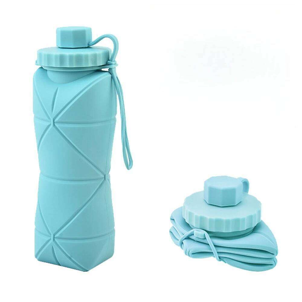 Silicone Folding Outdoor Portable Collapsible Sports Handle Diamond-Shaped Water Bottle Z260313