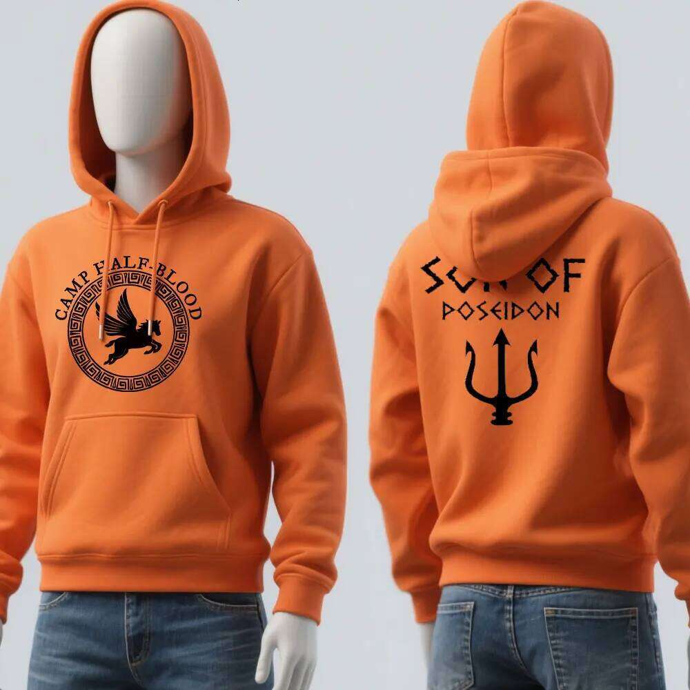 Blood Hoodie Fall Winter Essential Half Camp Game Men Women Orange Pullovers Poseidon of Son Halloween Sweatshirt Tops Z260314
