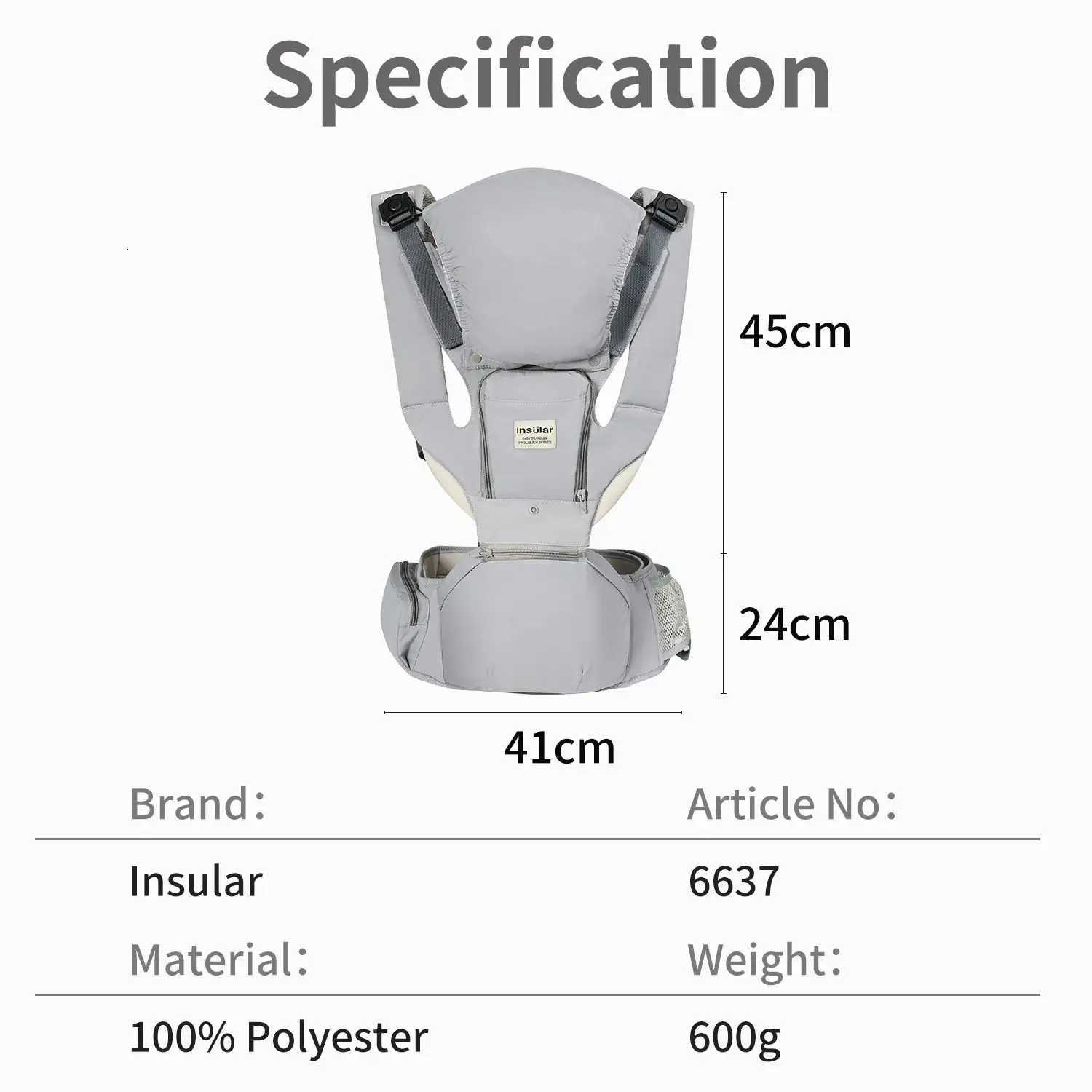 INSULAR Child Waist Stool Breathable Baby Carrier With Hip Seat 3 In 1 Multi-functional Waist Stool Front Hold Portable 4 Season X260313