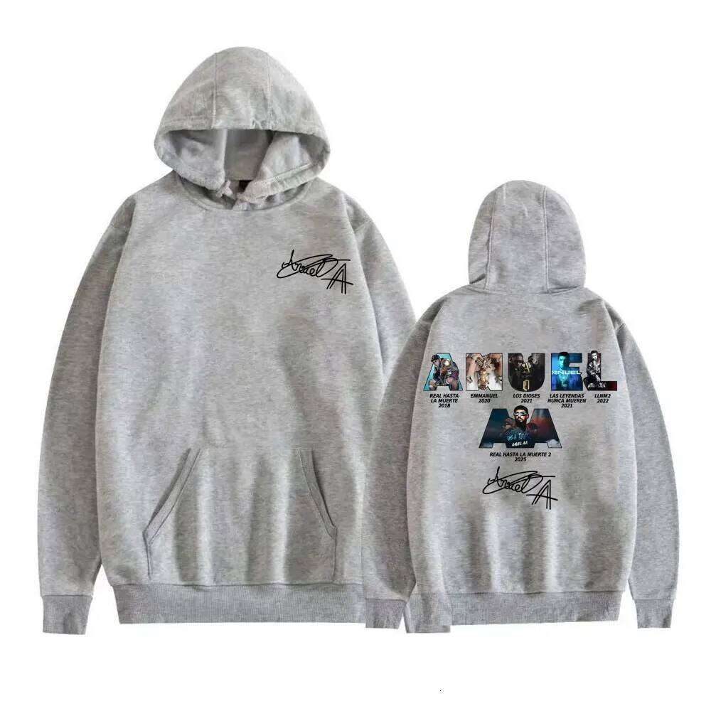 Anuel AA Rhlm 2 Real Hasta La Muerte Album Cover Hoodies Men's Clothing Fashion Hip Hop Style Sweatshirt Casual Oversized Hooded Z260315