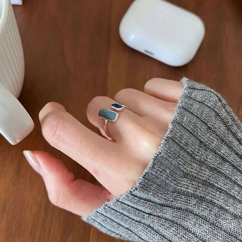 925 Sterling Silver Rectangle Geometry Woman Rings Luxury Quality Fine Jewelry Wholesale GaaBou H260312